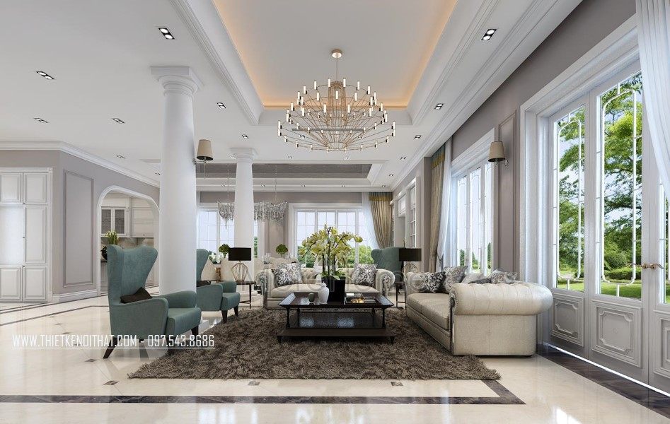 Thiết kế nội thất phòng khách biệt thự The Manor Lào Cai